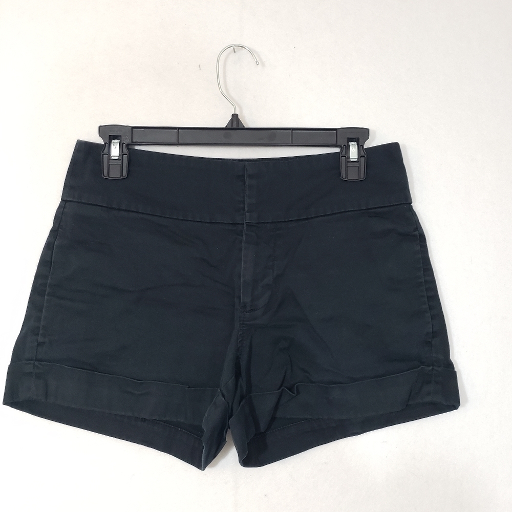 OLD NAVY High Rise Shorts WOMENS HIGH RISE BLACK SLACK SHORTS pockets Sz…